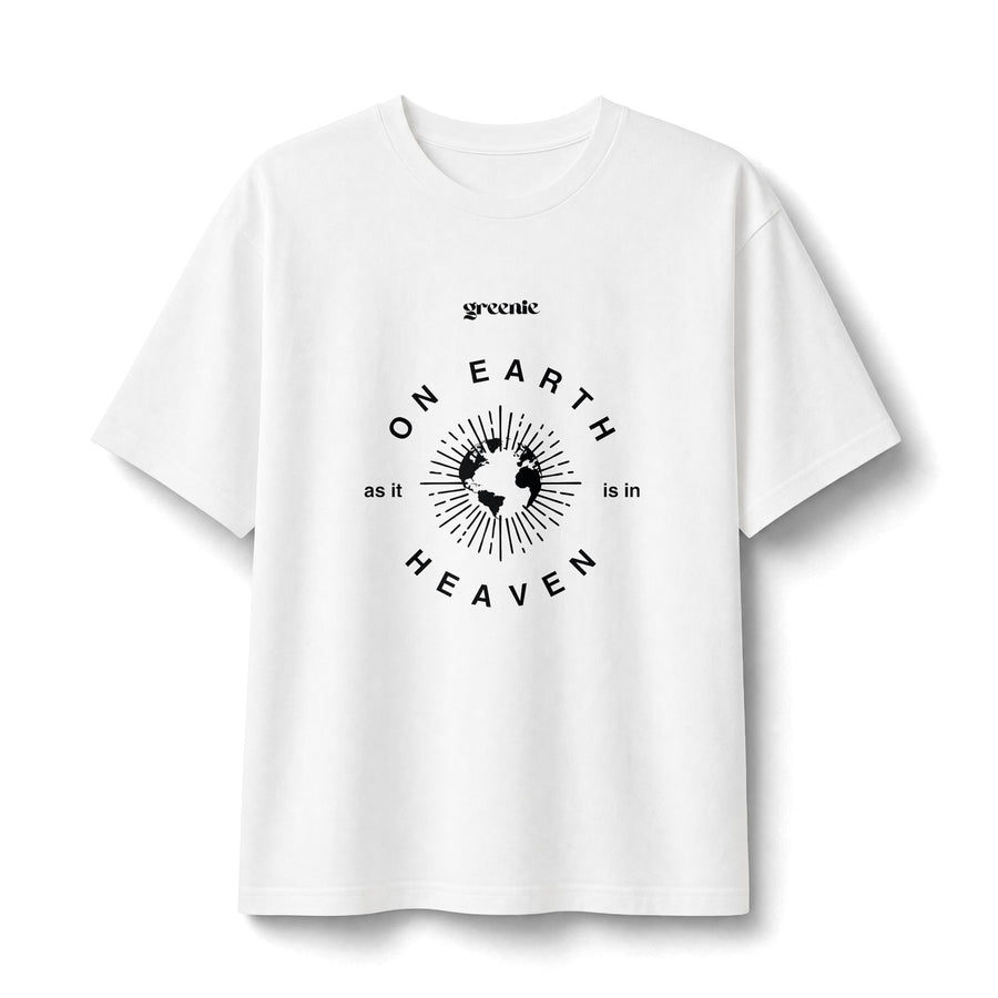 On Earth As It Is In Heaven graphic tee, White, front view
